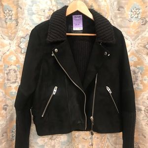 Leather / suede / knit jacket